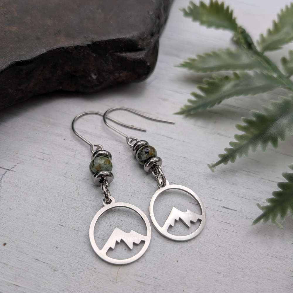 Mountain Earrings, Nature Inspired Jewelry
